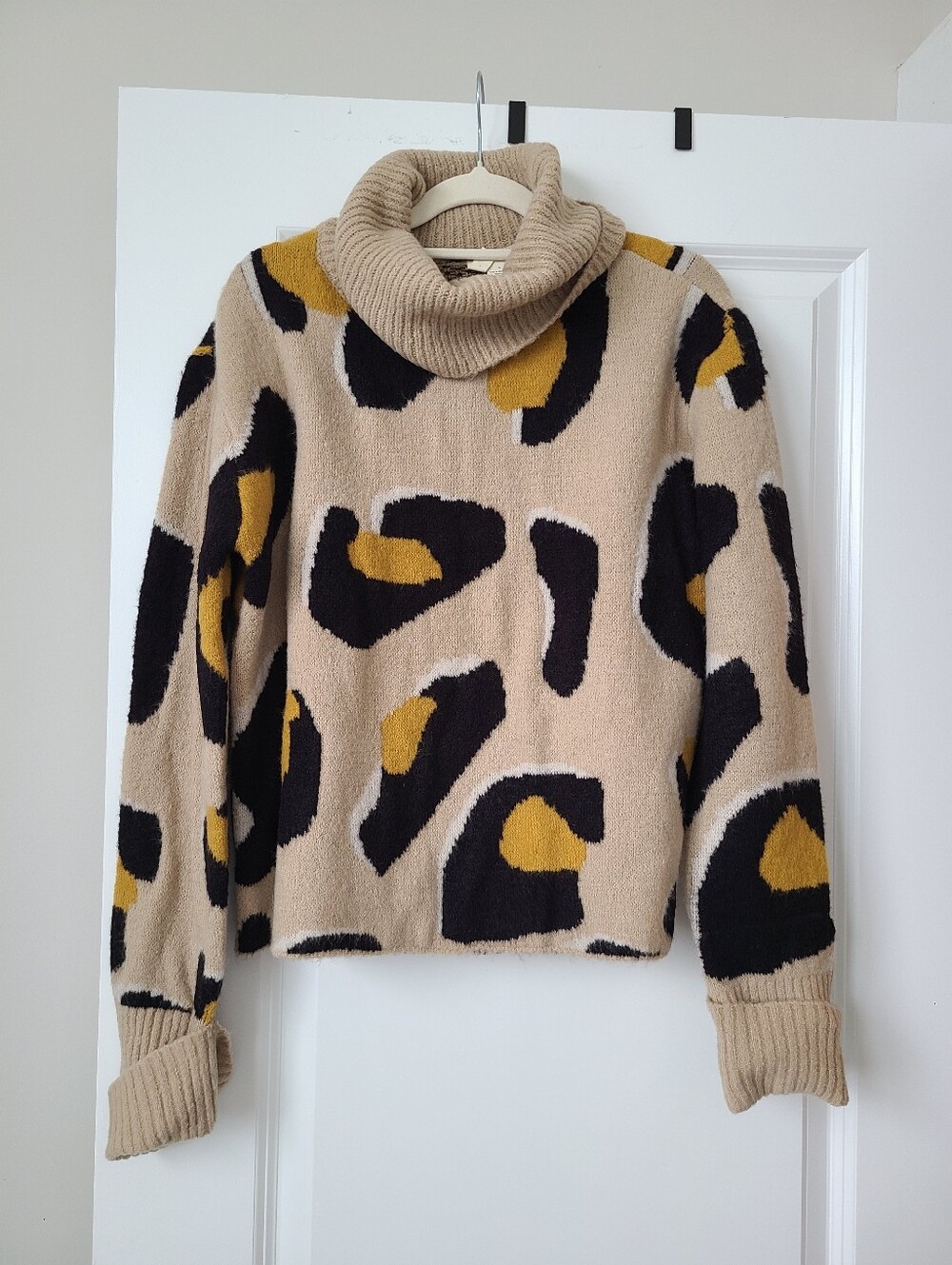 Anthropologie Moth Georgia Leopard Print Turtle Neck Sweater - Picture 2 of 7